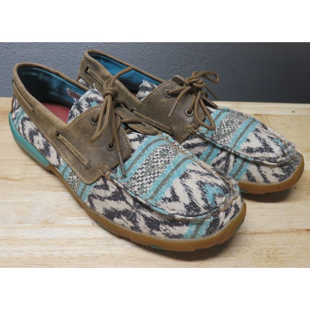 Twisted X Driving Moccasin Moc Toe WDM0133 Women's 11 M Boat Shoes Teal Blue